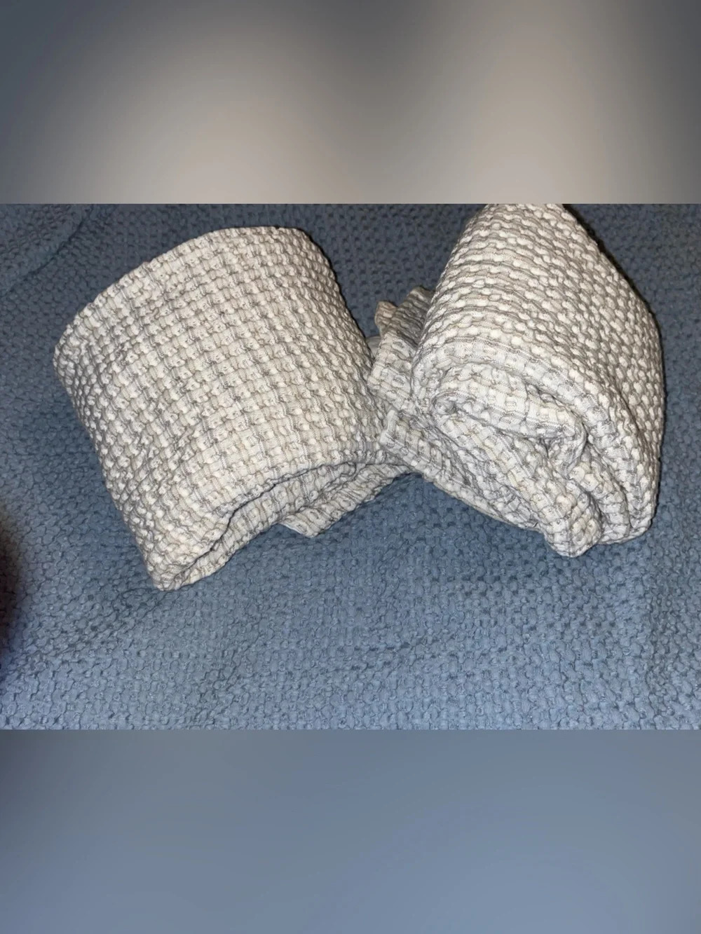 Waffle Weave Pillow Shams in Cream ~ 100% Cotton ~ 2 shams